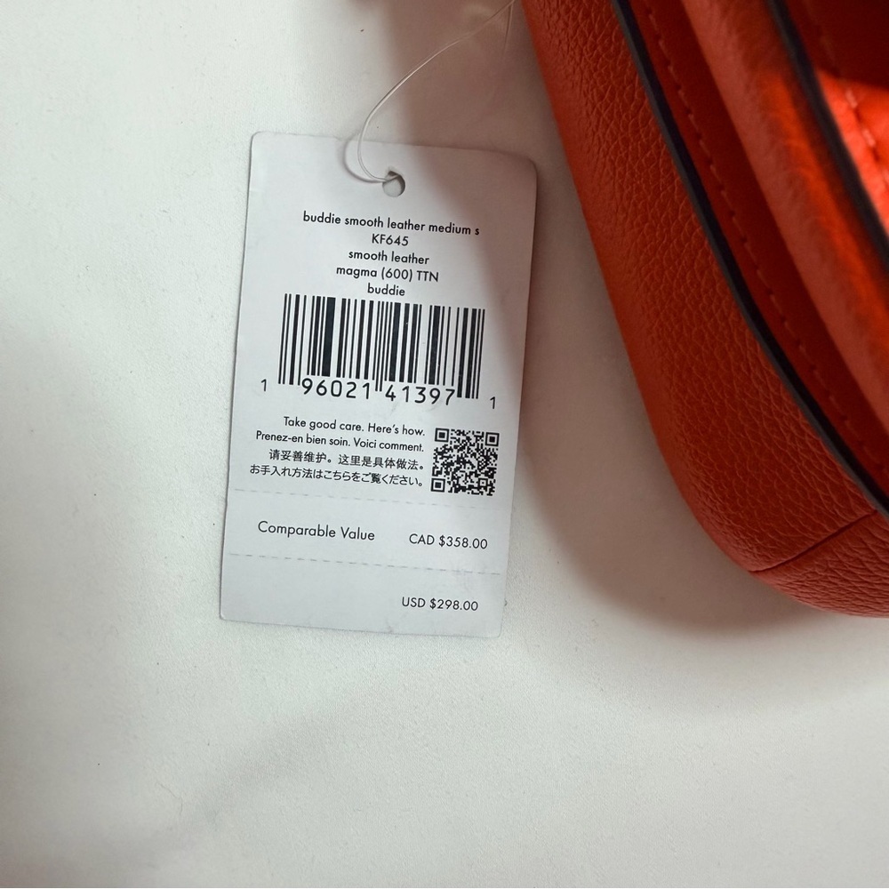 Kate Spade buddie smoth leather fun orange deep Crossbody Bag - Picture 6 of 8